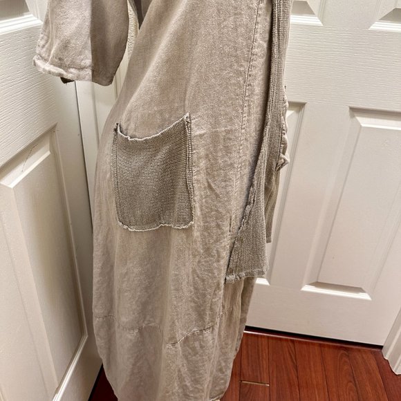 Contessa Teresa Women's 100% Linen Maxi Tunic Dress Size S Gypsy Boho (NEW) - Picture 13 of 14
